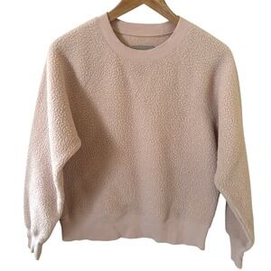 Everlane Womens ReNew‎ Pullover Fleece Size Small Sustainable Pink Preppy Comfy
